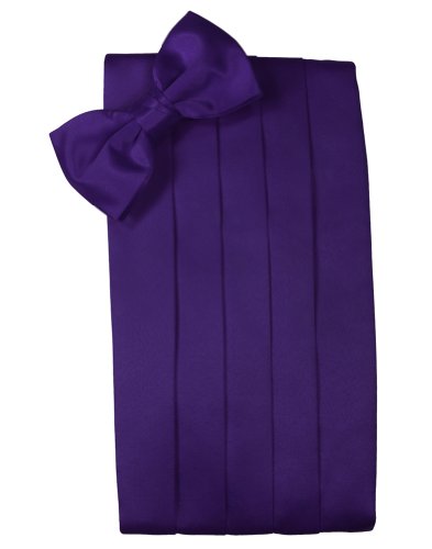 Set de Moño y Fajín Satinado para Hombre Color Púrpura