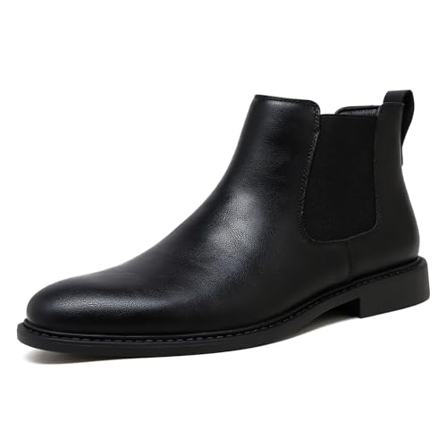 Men’s Black Chelsea Boots-Slip-On Comfy Mens Casual Suede Ankle Boots4