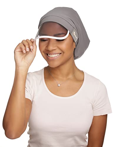 Hairbrella 100% Waterproof Rain Hat, Satin-Lined Cap, Uv Sun Protection, Full Hair Coverage, Packable Travel Accessory (Grey) #TOP26