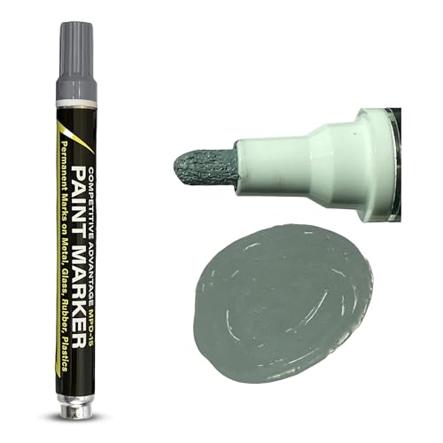 Competitive Advantage Enamel Paint Markers Mpd-15 | Gray - 1 Pack | Permanent Marks On Metal, Glass, Rubber, Plastic &Amp; More, Waterproof Uv Resistant