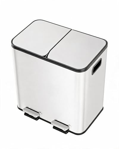 Poubelle cuisine tri sélectif 30l à pédale avec seaux amovibles