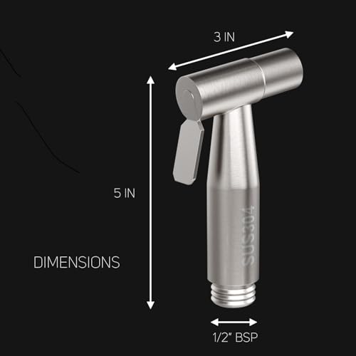 Image of MHS High Pressure Jet Spray for Toilet | Health Faucet Set with Hand Shower Gun & 1M SS Hose Pipe | Bathroom Toilet Jet Spray for Hygiene Cleaning | Toilet Gun for Western Toilet (Steel 304)