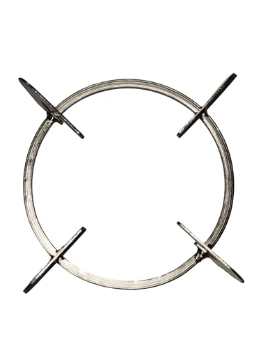 Image of Itida Stainless Steel Round Gas Stove Pan Support Stand | Heavy Duty Burner Stand for Glass Top Gas Stove | Rust Resistant Silver Finish | Replacement Stove Spare Part | 15 x 15 x 5 cm | Pack of 2