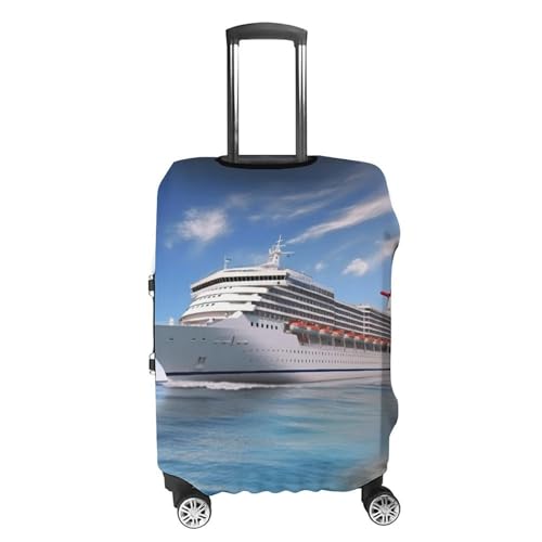Seaside Cruise Ship Luggage Cover, Elastic Luggage Protector Fits 19-32in Suitcases, Washable & Anti-Scratch Suitcase Cover for Men Women M4