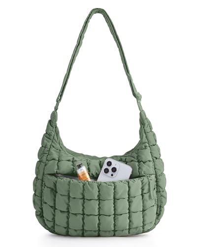 Image of BAGSMART Quilted Crossbody Bags for Women, Travel Purses Hobo Shoulder Bag | Fits 12.9 inch iPad, Long Adjustable Strap, Puffer Purses for Commute Daily Use Travel Essentials, Inner Pockets, Water-resistant
