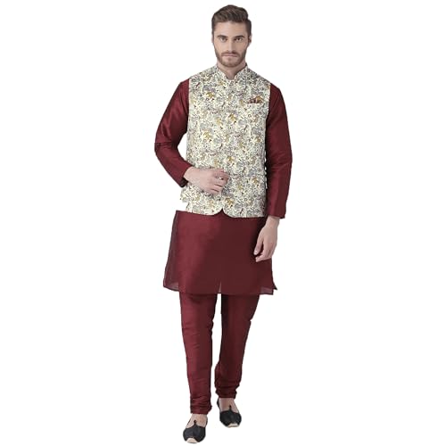 Image of hangup 3 Pc Kurta Pajama Set For Men (3PCABlack-KPW)