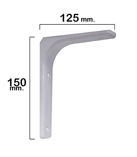 WOLFPACK LINEA PROFESIONAL 21080525 Palomilla Reforzada Blanca 150x125 mm, 150 x 125 mm
