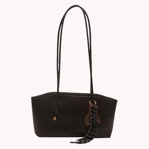 PU Leather Shoulder Bag Retro Crossbody Bag with Pendant Large Purse for Women Party Travel4