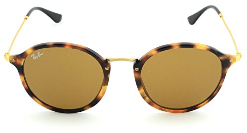Ray-Ban RB2447 Unisex Round Sunglasses (Spotted Brown Havana Frame/Brown Lens 1160, 49)
