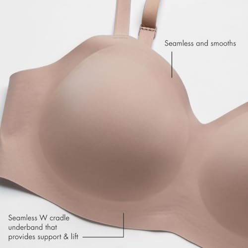 Floatley toThe T-Shirt Wireless Push Up Lift Bra for Women Soft Silky Back Smoothing EverydayComfort Bra with Removable Pads4