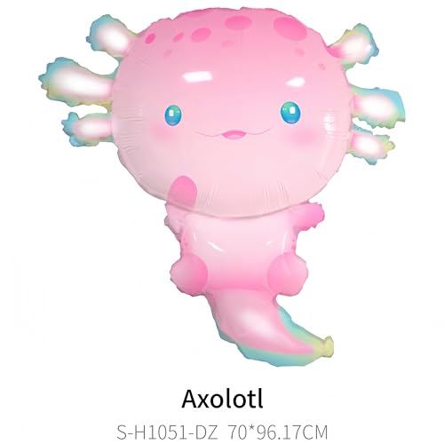 Image of 17Pcs Axolotl Balloons /Cute Axolotl Birthday Party Decorations /Aluminum Foil Axolotl Inflatable Balloon for Summer Beach Party Supplies /Animal Protection Theme Activities /Summer Camps /Beach Picnics