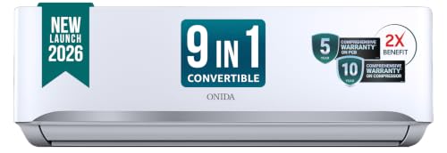 Image of ONIDA 2 Ton 3 Star, New Star Rated, Inverter Split AC (Copper, Convertible 9-in-1, Fast Cooling at 55 C, Deep Frost Clean, Turbo Flush Technology, IR243FLCV,White)