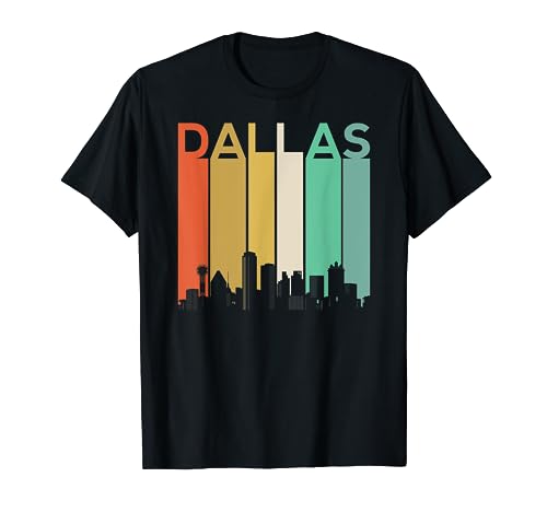Estilo retro de Dallas, Texas, horizonte vintage, estrella solitaria, estado de Houston Camiseta