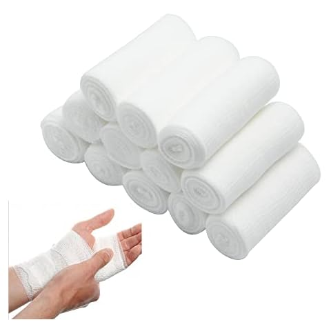 LanYin Gauze Bandage Roll 12 Rolls Conforming Bandage 7.5cm x 4.5m Soft Gauze Roll for Dressing All Types of Wounds and First Aid (2.95'' x 178'') Cover
