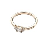 Tolldek Au 375/585/750 - Anillo de compromiso para parejas de oro amarillo de 9 K/14 K/18 K, sin alergias, Oro de 18 quilates, Moissanita