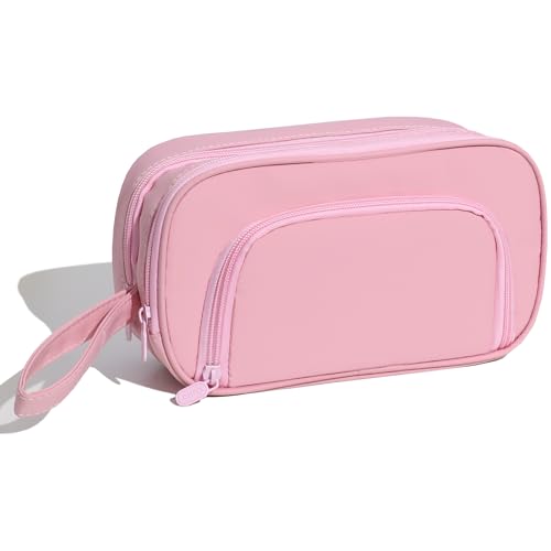 Image of Pencil Pouch Big Pen Holder Bag Pencils Case Box for Kids Girls Students Back to School Adult Office Stationery Extra Large Capacity Marker Child Crayon Pens Organizer Bags Travel Makeup Bag Pink