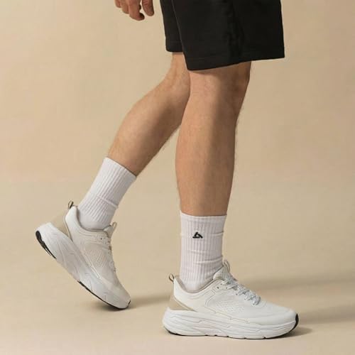 Image of Men's Slip on Walking Sneakers - Lightweight Running Shoes - Cushioned Comfort for Gym, Training, Tennis, Workout - Athletic Fashion - Black /Beige Size 6.5-13