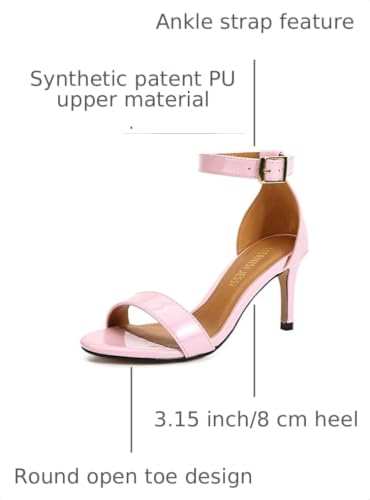 Image of MAIERNISI JESSI Unisex Men's Women's Ankle Strap Heeled Sandals, Open Toe, Buckle Closure, Kitten High Heel