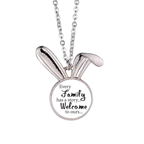 Collier lapin Faly Story avec pendentif citation Art déco idée cadeau femme original