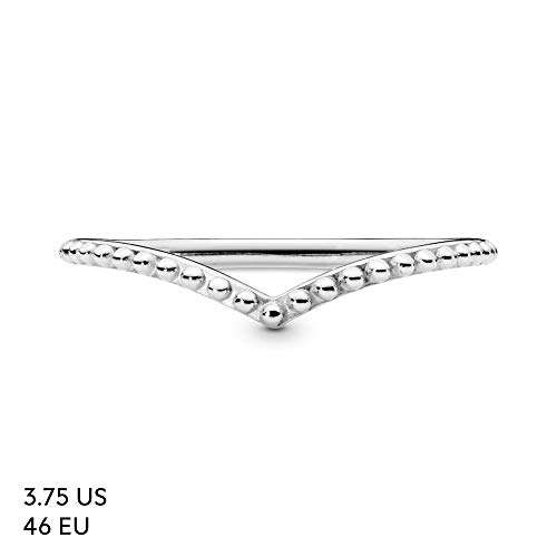 Pandora Jewelry Beaded Wishbone Sterling Silver Ring, Size 5 #TOP6