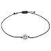 Produktbild Selfmade Jewelry Armband Damen Silber Sternzeichen Größenverstellbares Makramee Armkettchen Handmade Inkl. Geschenk-Verpackung (Waage)