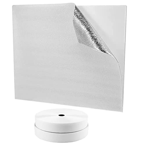 Housoutil Attic Armour Attic Fan Cover Attic Ceiling Fan Shutter Seal Cover with Flexible Tape Roll Ceiling Insulation Shutter Cover Return Vent Cover 129X129X1CM