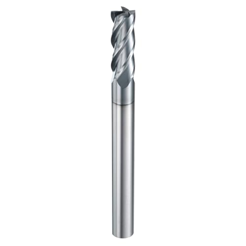 Image of HARFINGTON Carbide Square Nose End Mill Bit 3 /8 inch Cut Dia 4 Flutes TiAlN Coated Milling Cutter for Hardened Steel Metal (3 /8 inch Shank 1 inch Cut Length 4 inch Long 30 Degree Helix HRC53-55)