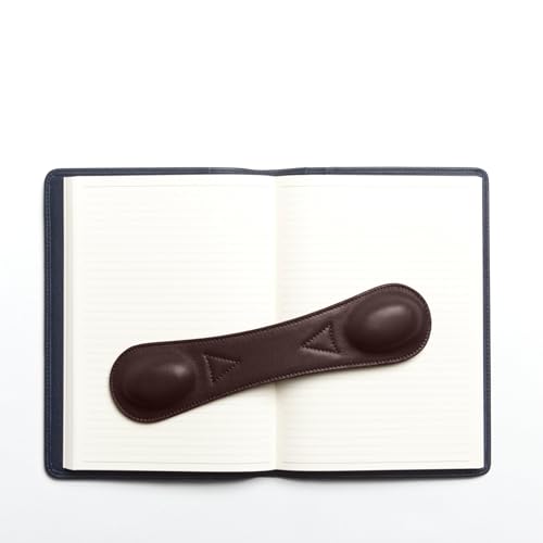 Leatherology Brown Bookweight â€“ Full Grain Leather Weighted Page Holder for Books, Journals & Cookbooks | Flexible Design Keeps Pages Open | Perfect for Readers & Professionals