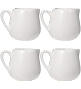 Housoutil 4 pcs Mini Creamer Jug with Handle, Ceramic Milk Jug Sauce Cup Sauce Jug Serving Pitche...