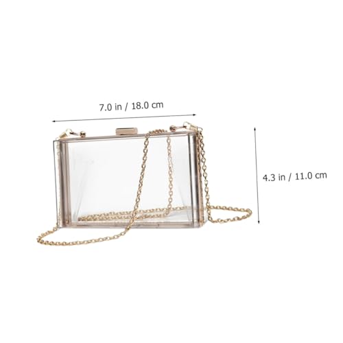1pc Acrylic Chain Crossbody Bag for Women Transparent Evening Bag Detachable Strap Stylish Square Handbag for Parties and Banquets Lightweight and Easy to Clean3