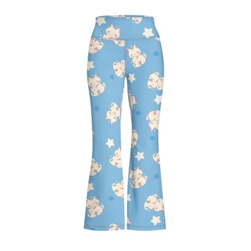 Cat Yoga Pants Flare Leggings for Girls Crossover High Waisted Dance Pants for Teens 9-10 Years2