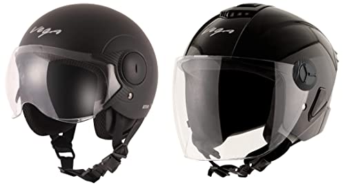 Image of Vega Aster Dx Black Helmet-L & Atom Dull Black Helmet-M