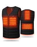 hewinze gilet riscaldato da uomo leggero con scollo a v con batteria, nero, grande