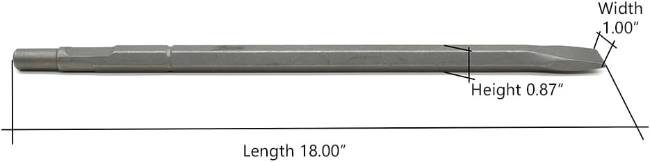 SC8812 1 inch Flat Chisel Round Hex/Spline Hammer Shank 18 Inch Long