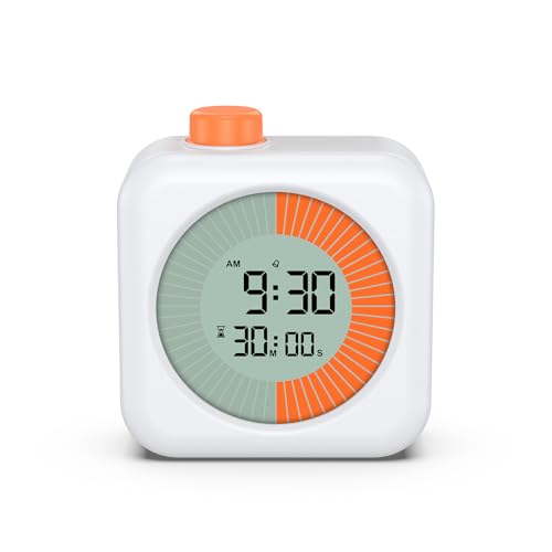 Ankilo Digitale visuele timer, 3-in-1 klok en alarm, eierwekker voor kinderen, 60 minuten countdown-timer, korte wekker, thuis, keuken, badkamer, toilet, school, wit