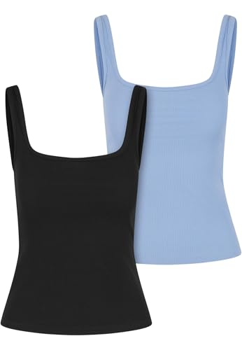 Urban Classics Damen T-Shirt 95% Baumwolle (Bio), 5% Elastan schwarz+puderblau 5XL