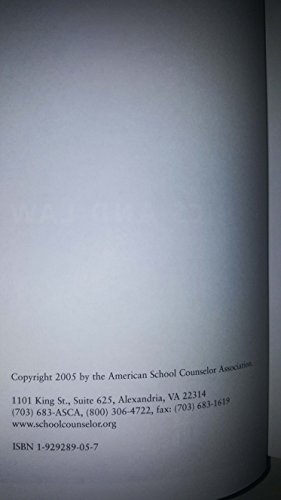 School Counseling Principles: Ethics and Law 1929289057 Book Cover