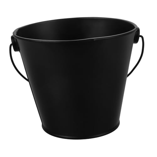 ROMISBABA Cubeta de Aceite para Barbacoa Exterior de Chapa Resistente Cubo Recogegotas de Grasa para Parrilla Color Negro para Seguro y Fácil Almacenamiento