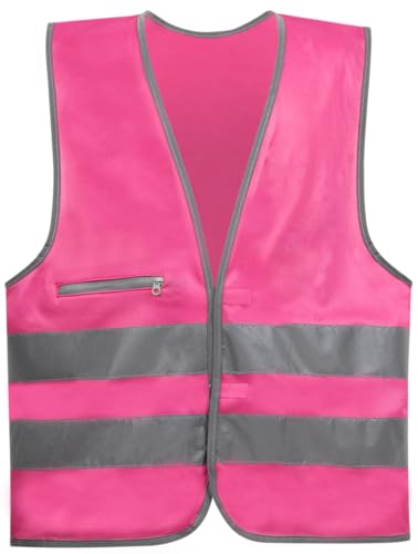 Safety Maker 44569 Gilet di sicurezza per bambini, gilet di sicurezza, gilet rifrangente, rifrangente per 3-6 anni, rosa