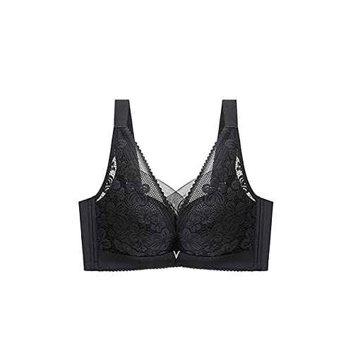 Soutien-gorge minimiseur grand maintien en dentelle noire sans armatures taille 80 C