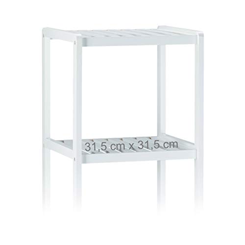 Relaxdays Bamboo Bath Rack with 5, HxWxD: 139.5 x 34.5 x 33 cm, Tall Freestanding Unit, Kitchen Shelves, White, 33 x 34.5 x 139.5 cm Relaxdays Bamboo Bath Rack with 5, HxWxD: 139.5 x 34.5 x 33 cm, Tall Freestanding Unit, Kitchen Shelves, White, 33 x 34.5 x 139.5 cm