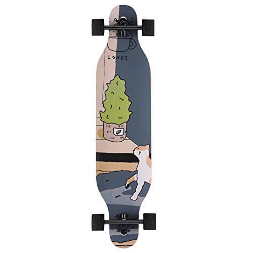 Image of Junli 41 Inch Freeride Longboard Skateboard - Skateboard Cruiser for Cruising, Carving and Downhill(Floral)