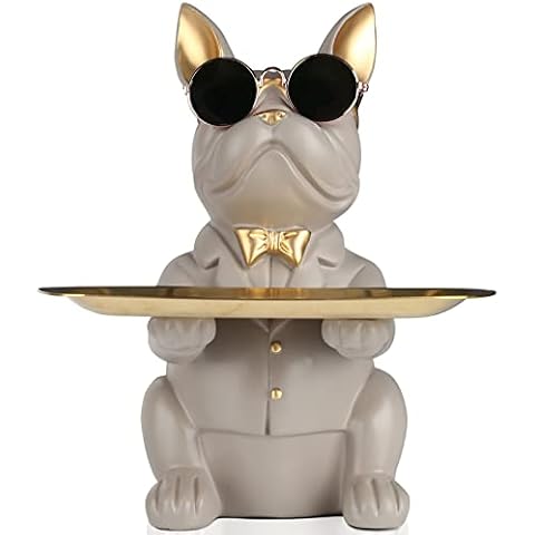 Harz Grau französische Bulldogge Tablett Statue Cover