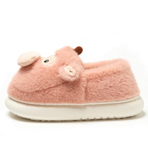 Monkey Slippers Women Funny Plush Cartoon Animal Slides Cute Kawaii Cozy Fuzzy Closed Back House Shoes3