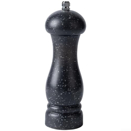 Moulin à sel et poivre manuel avec broyeur à grossièreté réglable, outil de broyage à épices en bois, distributeur d'assaisonnement de cuisine ergonomique pour broyage fin à grossier (noir)
