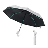 KESHEYOUXUAN Compact Automatic Folding Travel Umbrella-Windproof Rainproof Backpack Hook Design, UPF50+ Sun Protection for Hiking,Outdoor,School,Golf Course & Daily Use,Sturdy Multi-Ribbed Frame