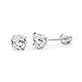 14k REAL White Gold 2mm Round Solitaire Basket Set Stud Earrings with Screw Backs