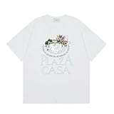 uomo nero corto - manica t - camicia, collo dell'equipaggio, bianco ornato stella - come grafica sul petto, 100% cotone, moda casual,-color03||m