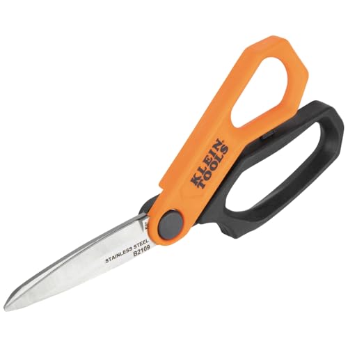 Klein Tools B2109 Heavy Duty Scissors, Multipurpose Utility Shears for Cutting Fabric, Cardboard, Plastic, Metal and More, Stainless Steel, 9-Inch image 8