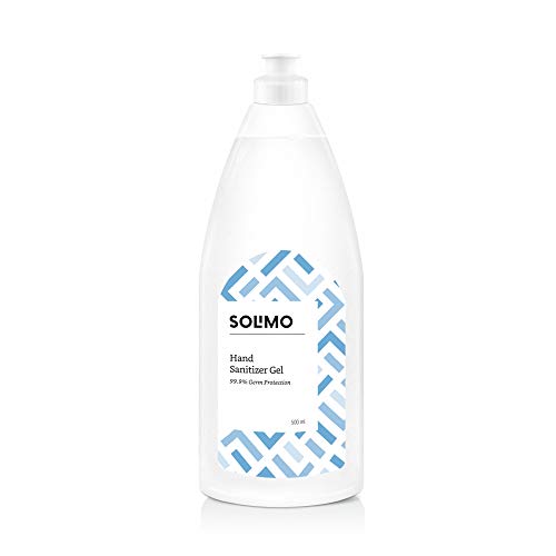 Image of Amazon Brand - Solimo Hand Sanitizer Gel (72% Ethanol Absolute) - 500 ml (Pack of 2)